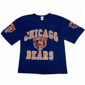 Vintage 90s Chicago bears navy and orange graphic t-shirt